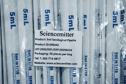 Serological Pipette: 1ml, 2ml 5ml, 10ml, 25ml, 50ml Capacity